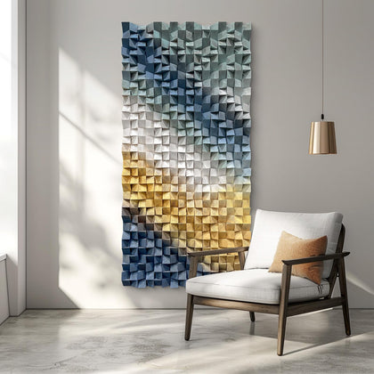 LIUZEYUE Wooden block symphony, modern minimalist wall decoration