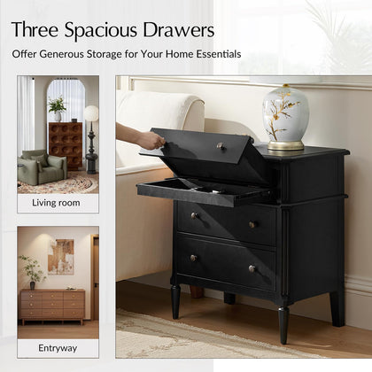 End Table with Charging Station & Hidden Drawer