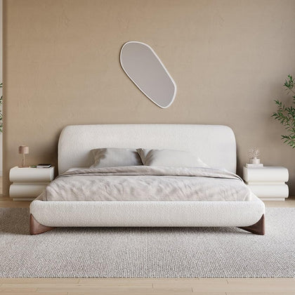 homary Upholstered Bed with 2 Nightstands