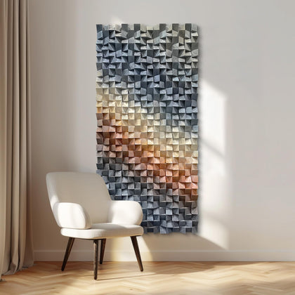 LIUZEYUE Wooden block symphony, modern minimalist wall decoration