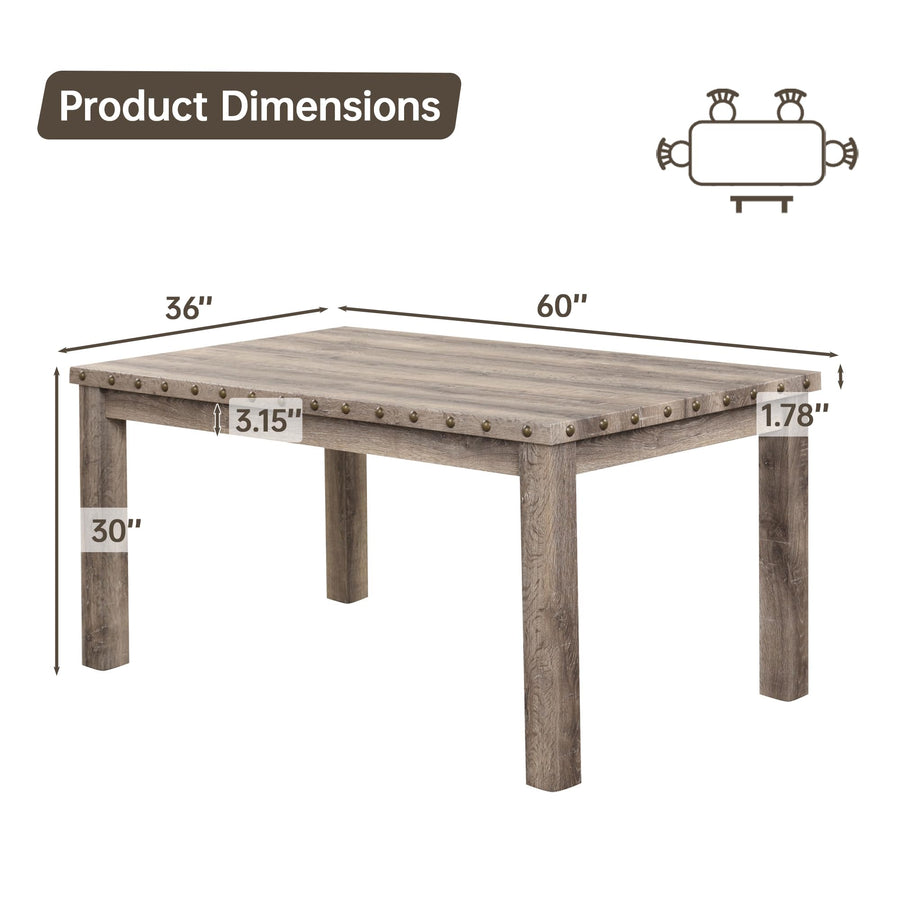 Farmhouse Dining Table Set with 4 Chairs & Bench