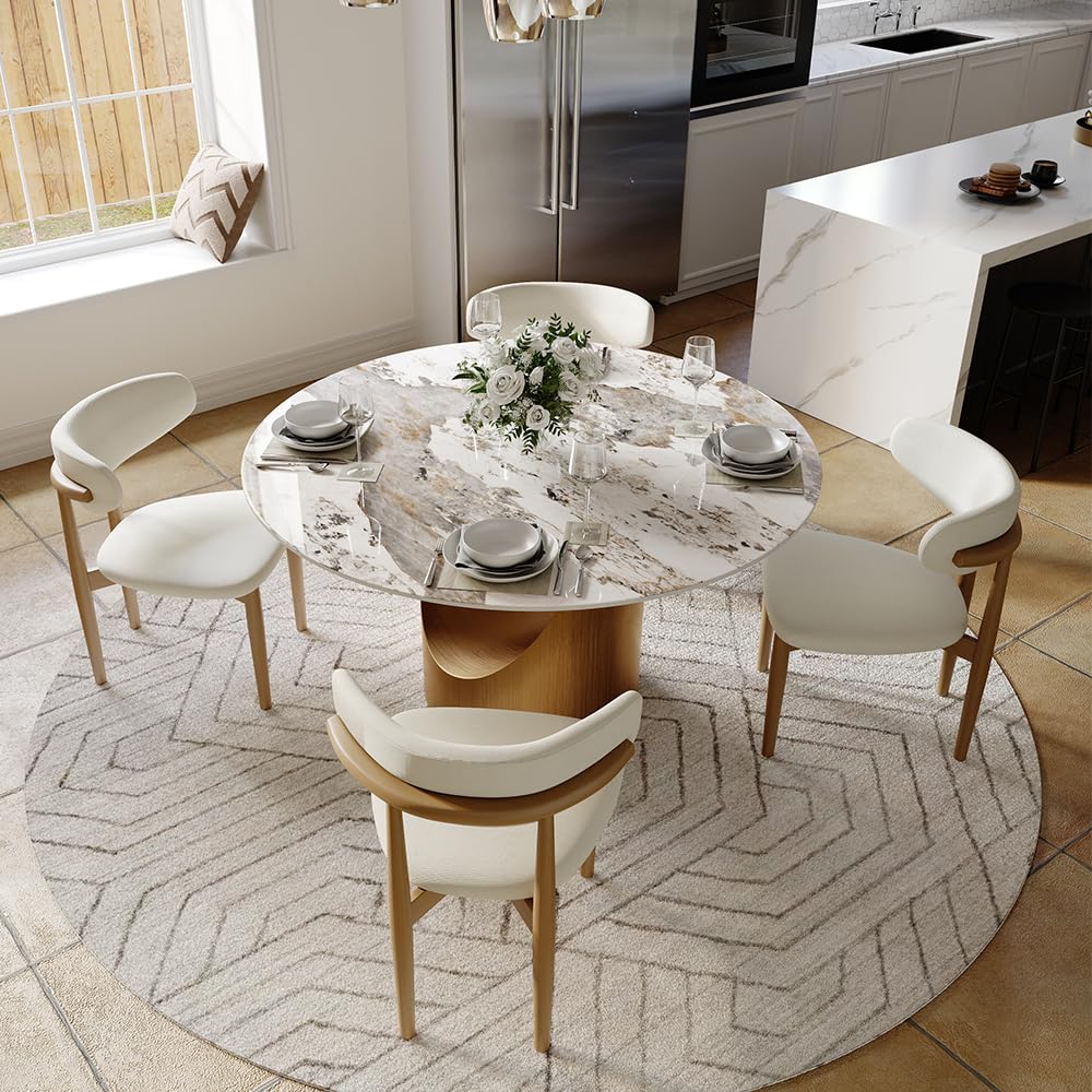 POVISON Modern Dining Table Sintered Stone Tabletop