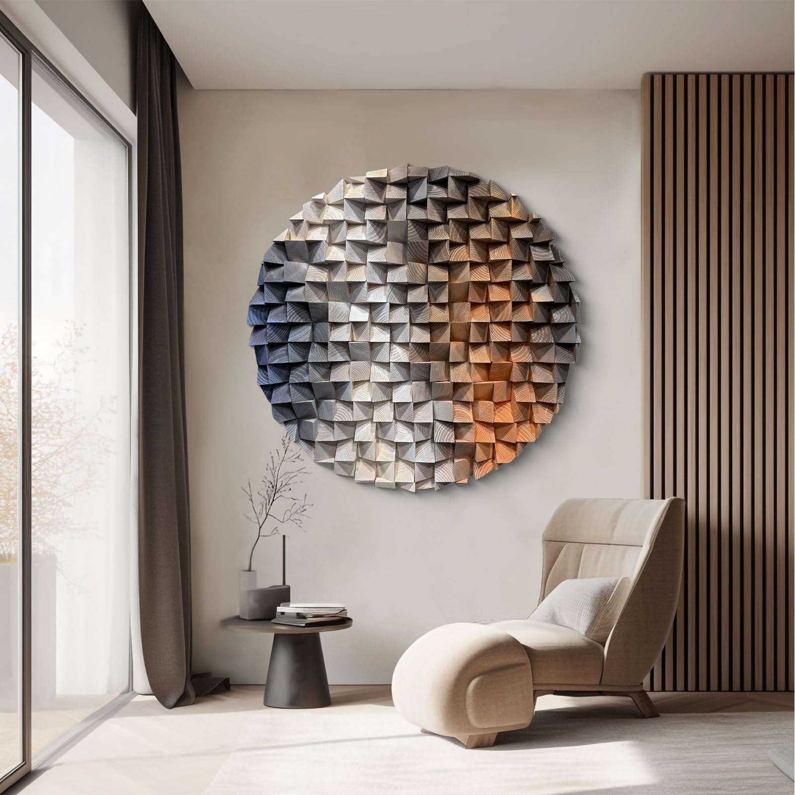 LIUZEYUE Wooden block symphony, modern minimalist wall decoration