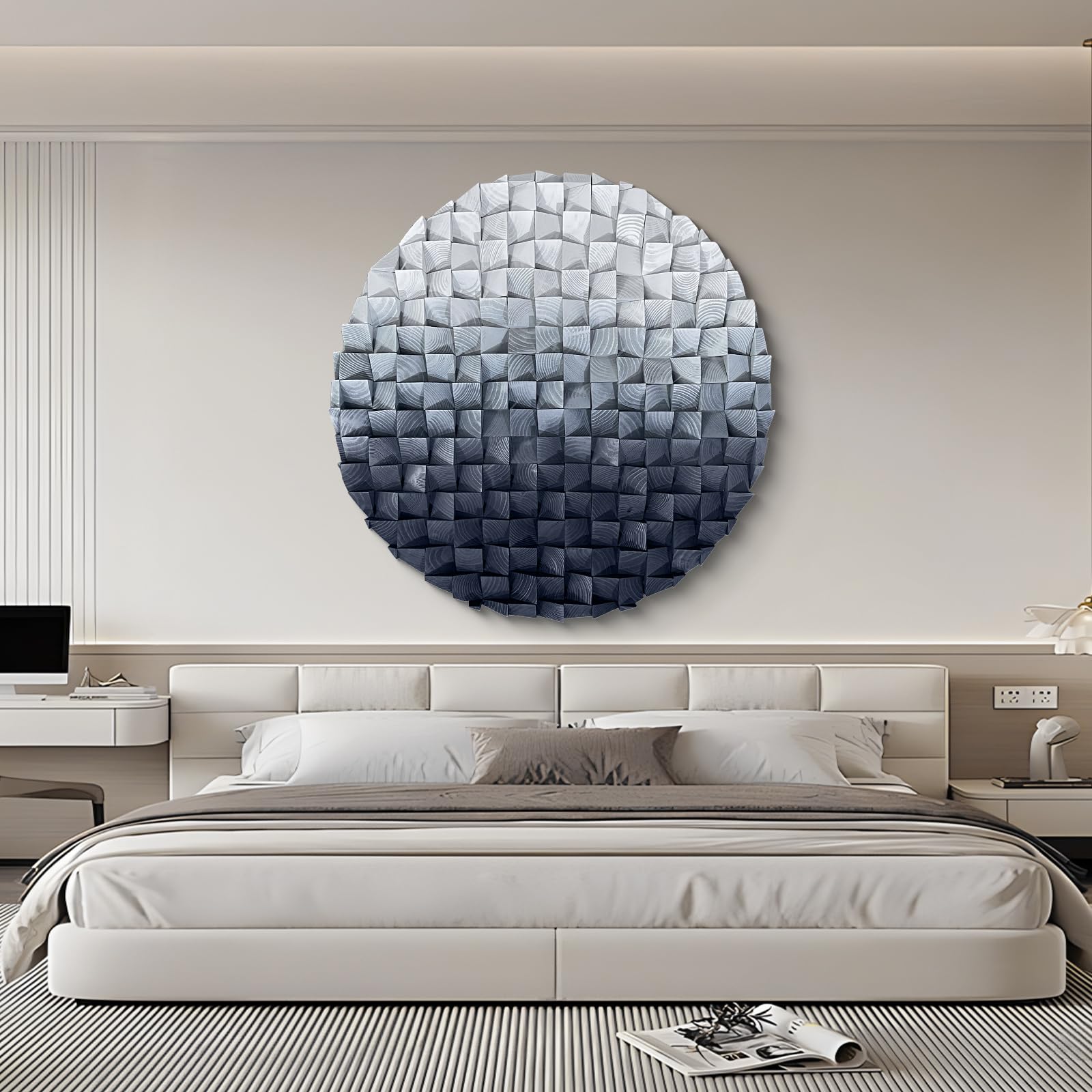 LIUZEYUE Wooden block symphony, modern minimalist wall decoration