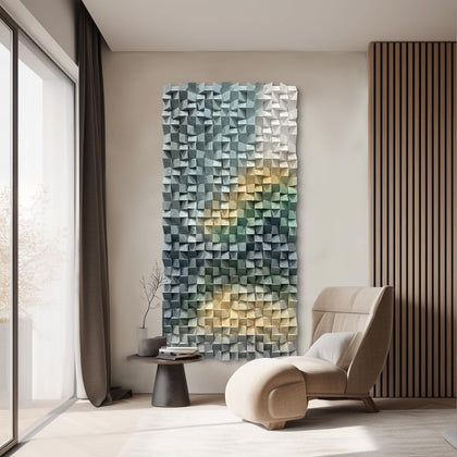 LIUZEYUE Wooden block symphony, modern minimalist wall decoration