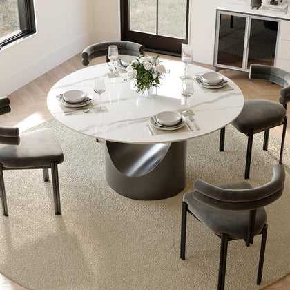 POVISON Modern Dining Table Sintered Stone Tabletop
