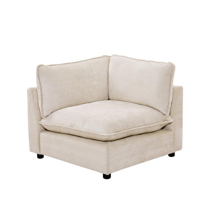 Modular Chenille Sectional Sofa with Deep Seats