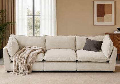 Modular Chenille Sectional Sofa with Deep Seats