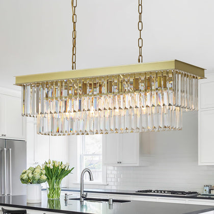 A AXILIXI Large Crystal Chandeliers