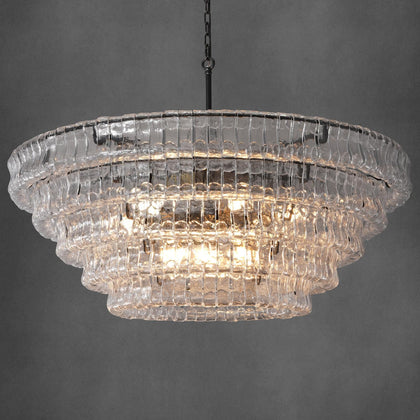 Large Rectangular Glass Chandelier