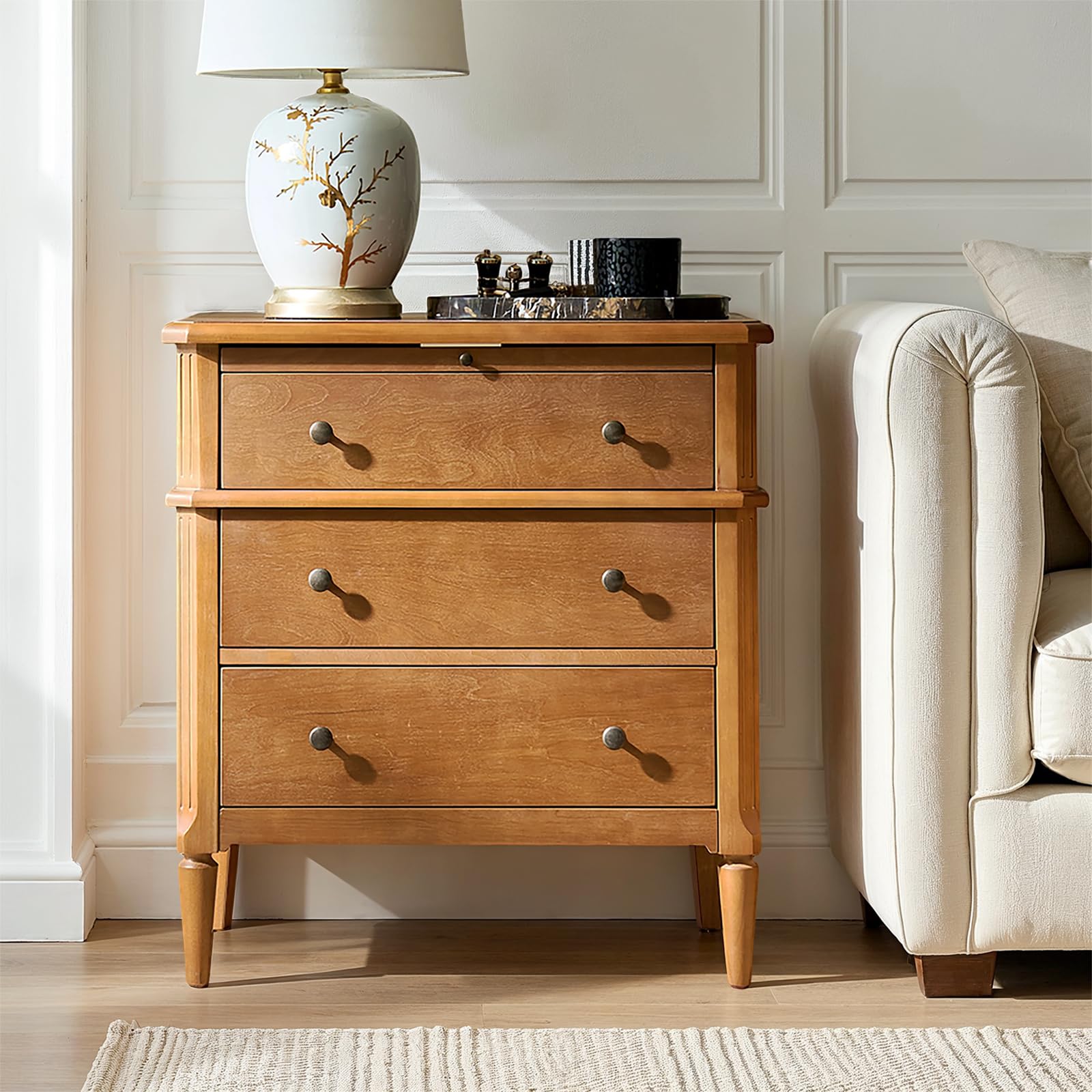End Table with Charging Station & Hidden Drawer