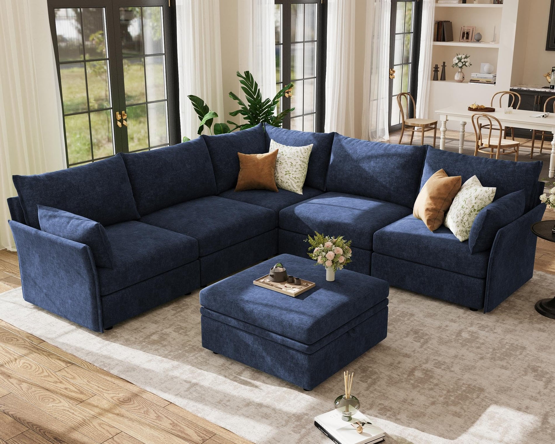 ABCASA Oversized Modular Sectional Sofa CouchSet