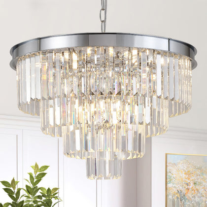 A AXILIXI Large Crystal Chandeliers