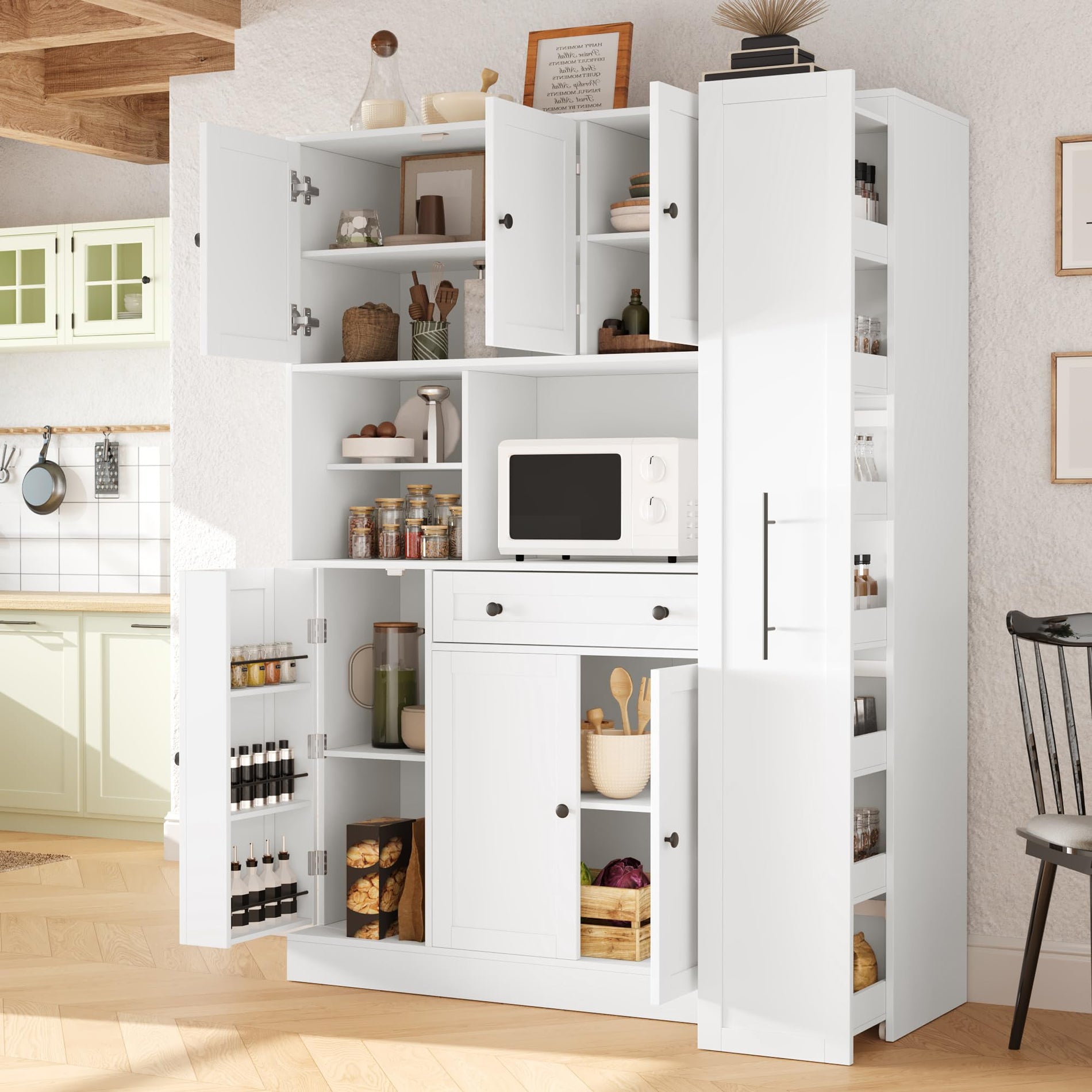 Merax Merax 70'' Tall Traditional Freestanding Buffet with Hutch