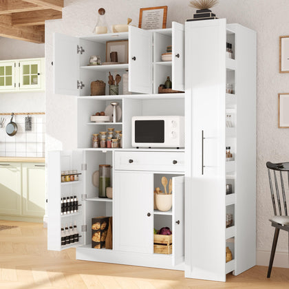 Merax Merax 70'' Tall Traditional Freestanding Buffet with Hutch