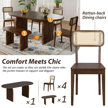 Merax 6 Pieces Modern Dining Set for 6