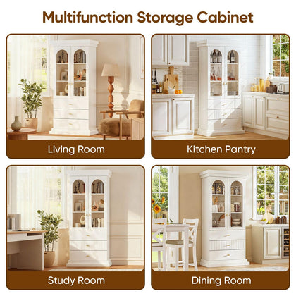 Lynsunix 71" Modern Tall Bookcase, Display and Storage Cabinet-PO(260409)