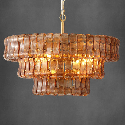 Large Rectangular Glass Chandelier