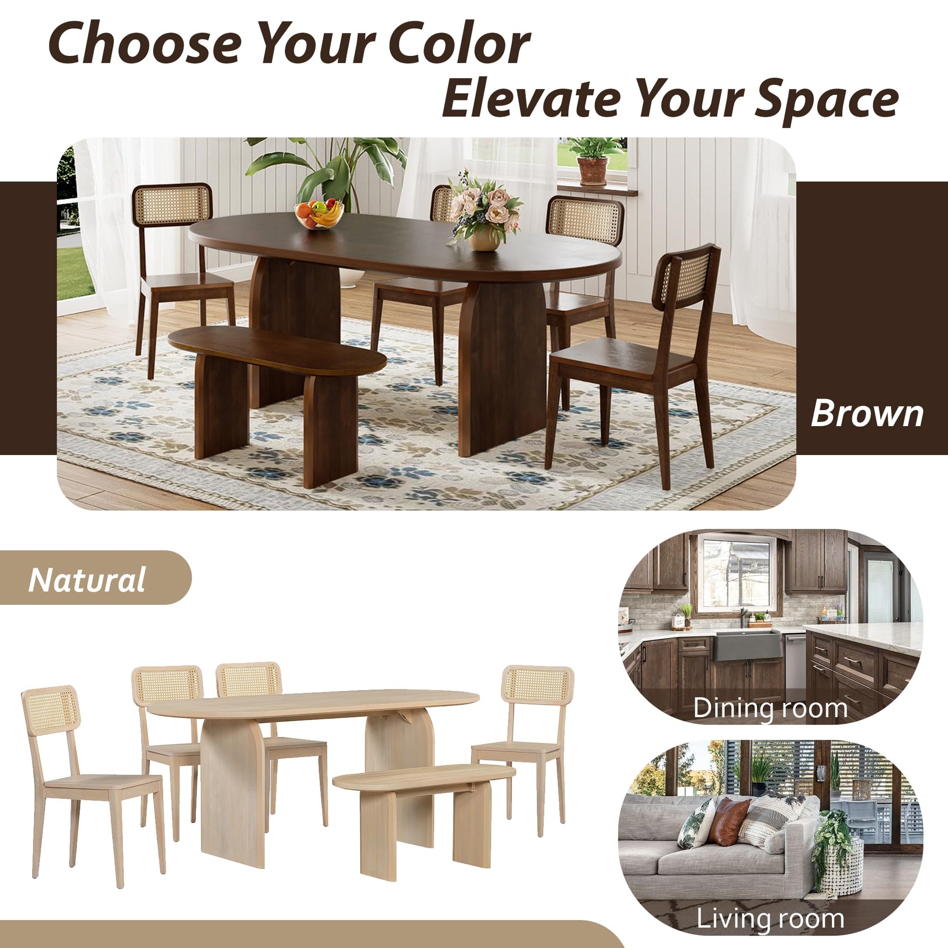 Merax 6 Pieces Modern Dining Set for 6