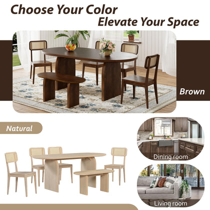 Merax 6 Pieces Modern Dining Set for 6