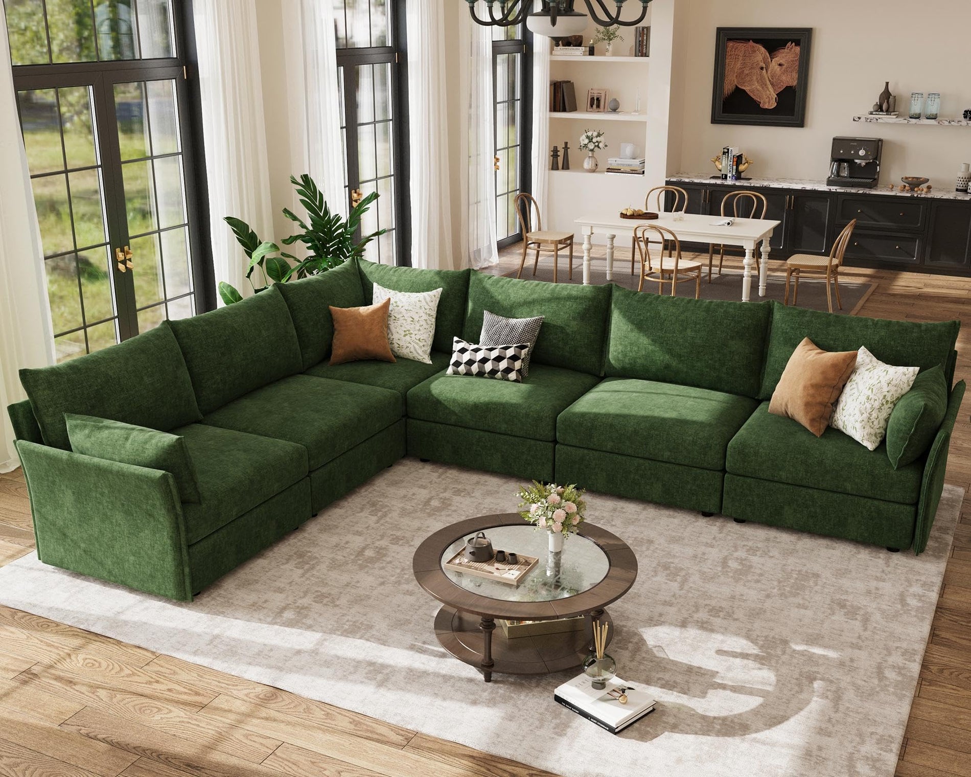 ABCASA Oversized Modular Sectional Sofa CouchSet