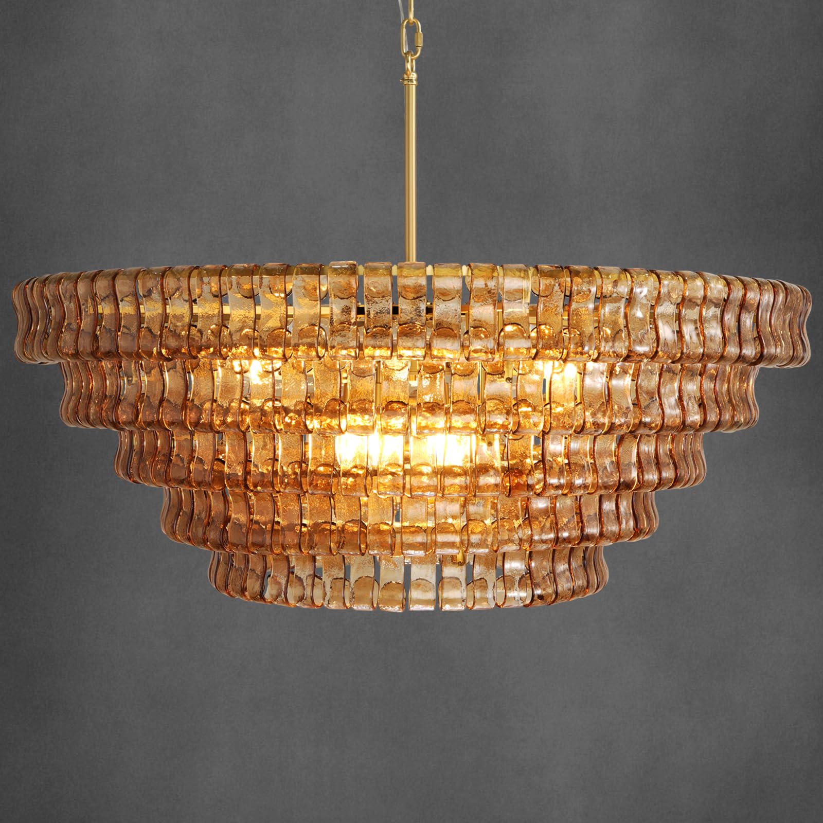 Large Rectangular Glass Chandelier