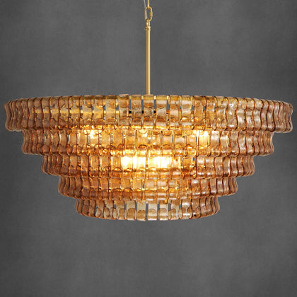 Large Rectangular Glass Chandelier