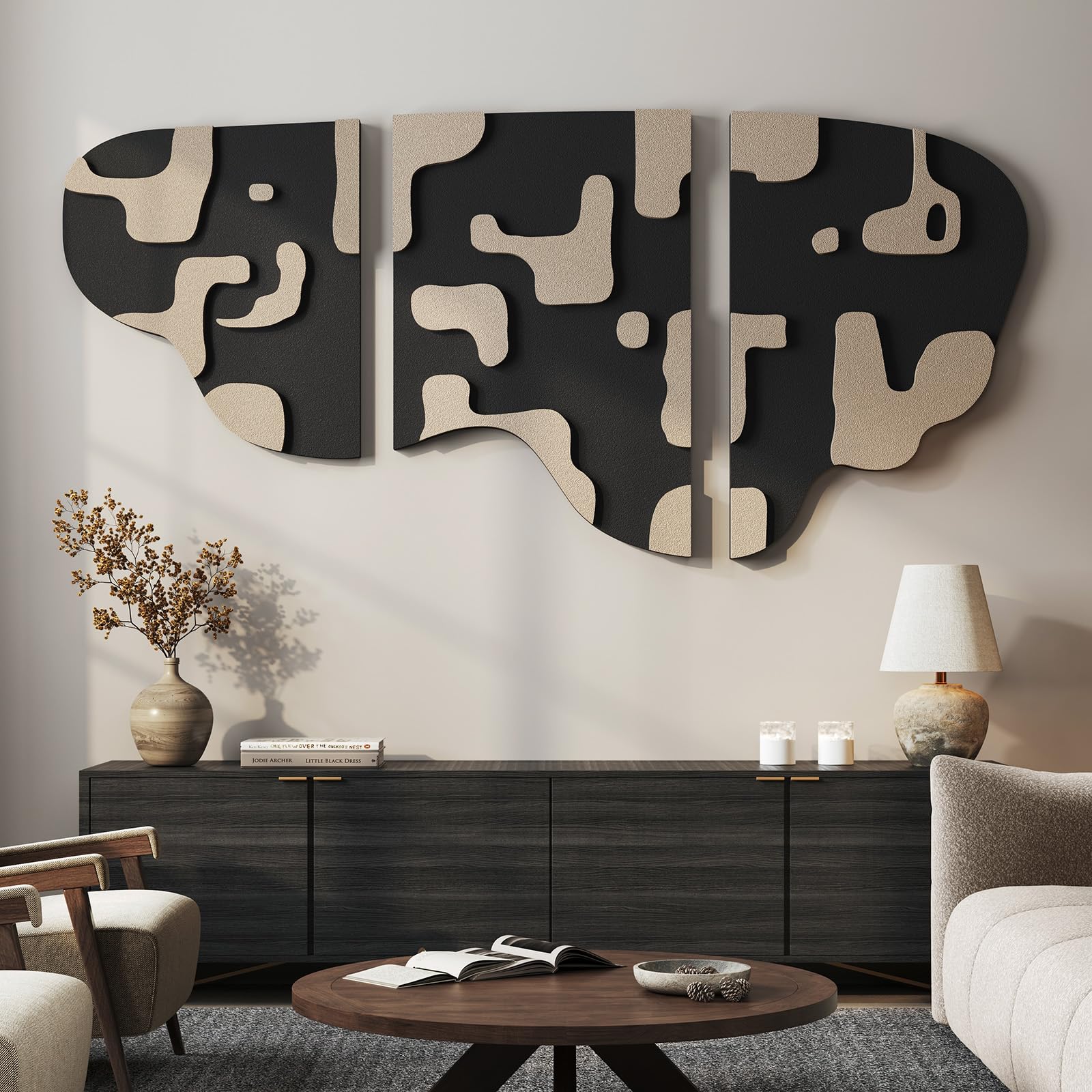 3-Piece Textured Abstract Wall Art Set