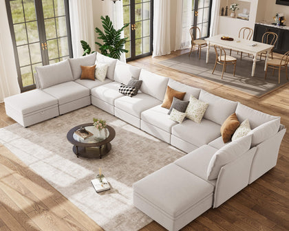 ABCASA Oversized Modular Sectional Sofa CouchSet
