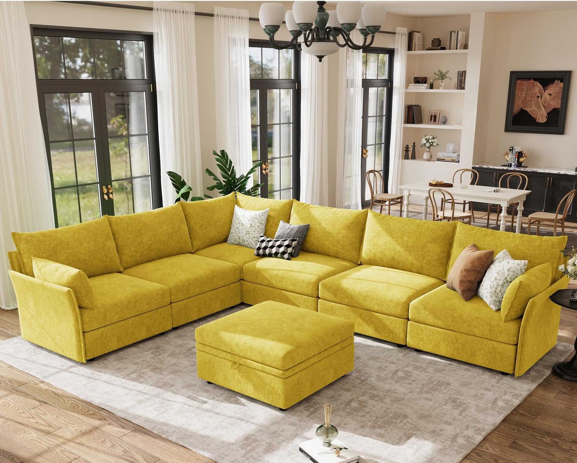 ABCASA Oversized Modular Sectional Sofa CouchSet