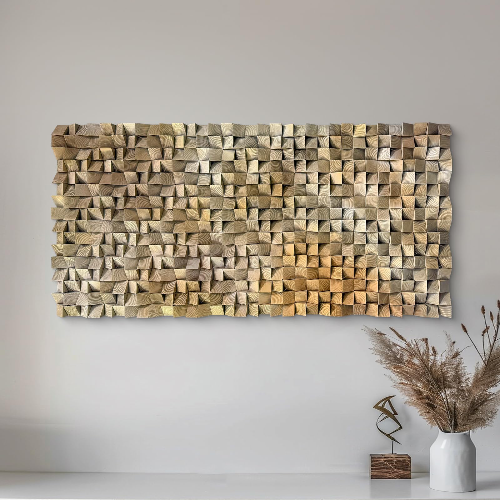 LIUZEYUE Wooden block symphony, modern minimalist wall decoration