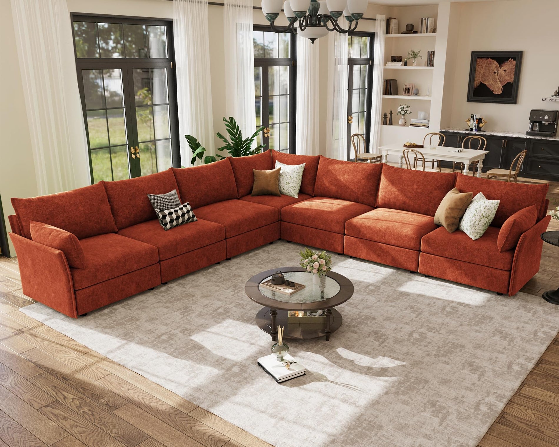 ABCASA Oversized Modular Sectional Sofa CouchSet