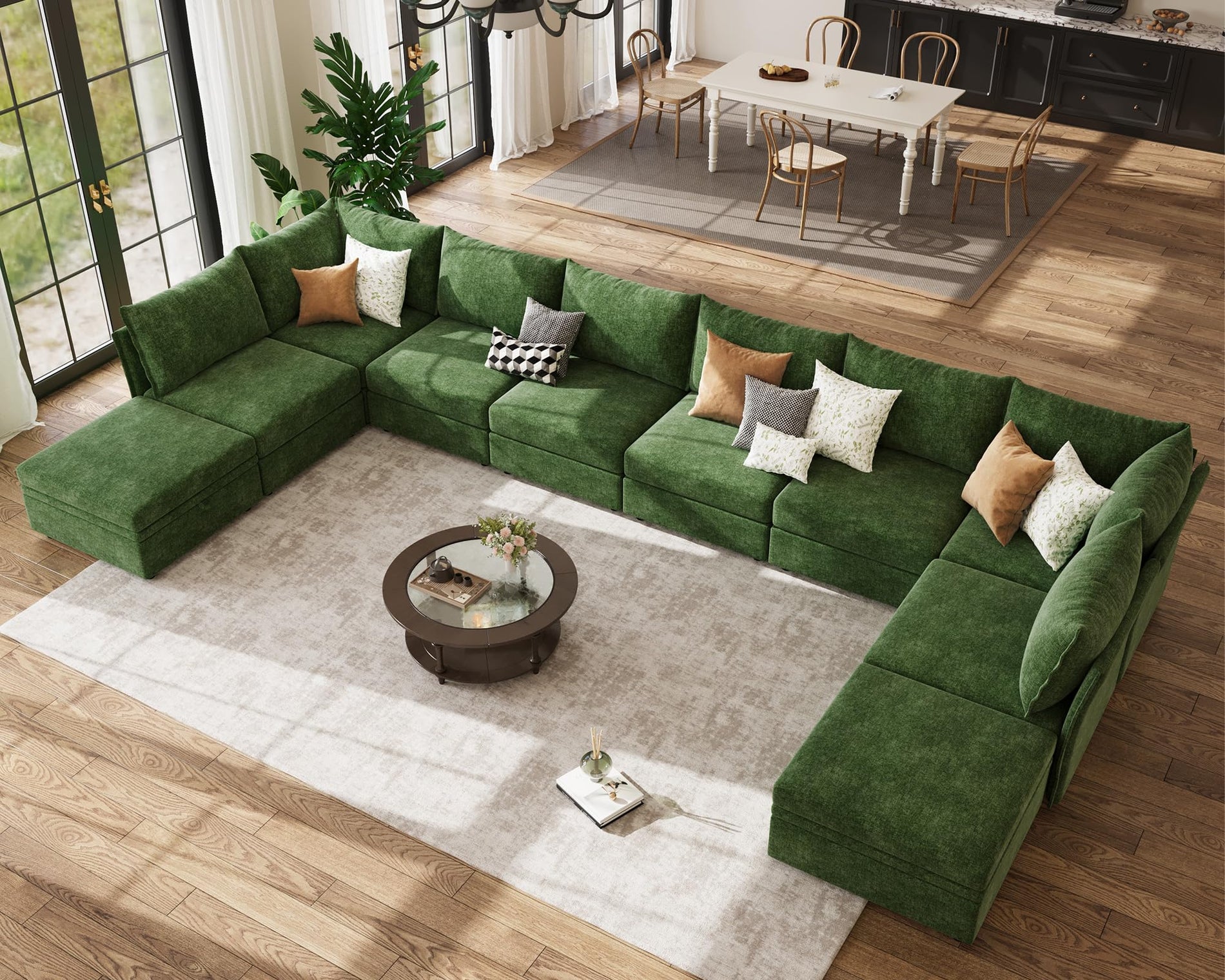ABCASA Oversized Modular Sectional Sofa CouchSet