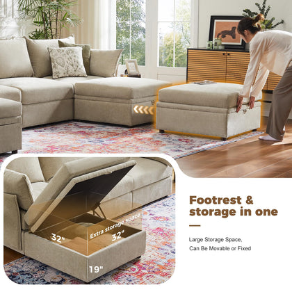 ABCASA Oversized Modular Sectional Sofa CouchSet
