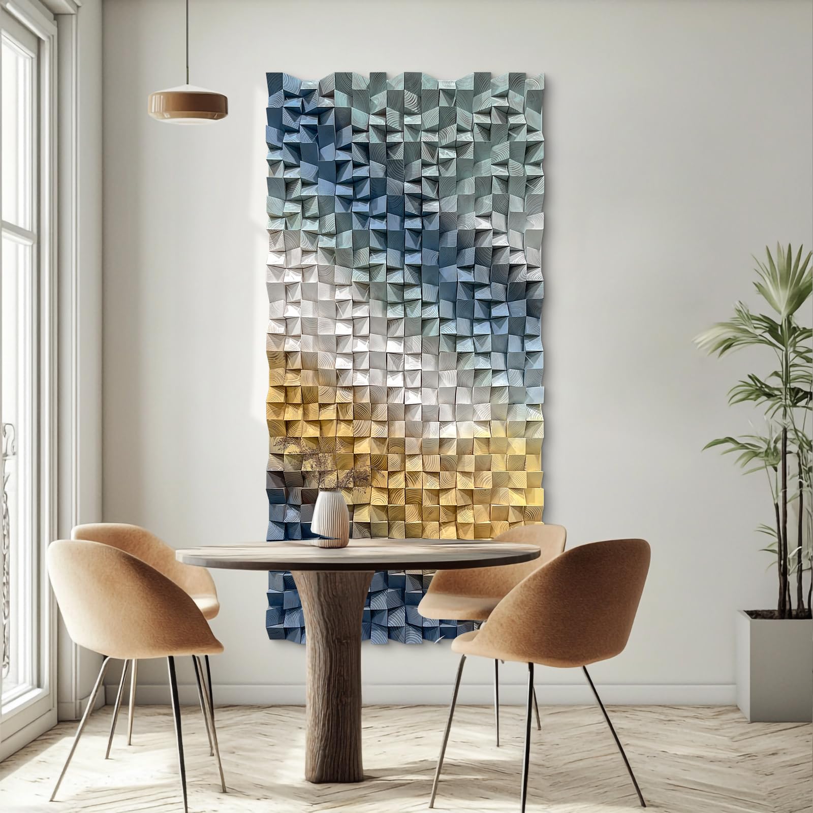 LIUZEYUE Wooden block symphony, modern minimalist wall decoration