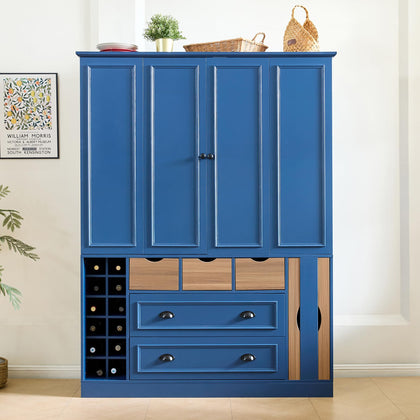 Farmhouse Pantry Cabinet with Pull-Out Trays & Drawers