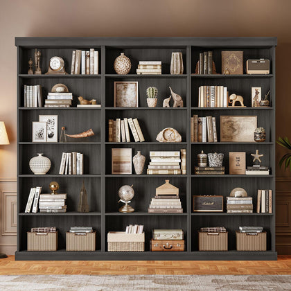 Vyre 70.8" Tall Farmhouse Bookshelf with Glass Doors-260513