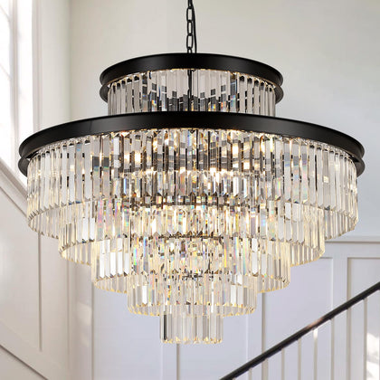A AXILIXI Large Crystal Chandeliers