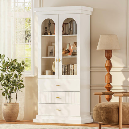 Lynsunix 71" Modern Tall Bookcase, Display and Storage Cabinet-PO(260409)