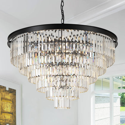 A AXILIXI Large Crystal Chandeliers