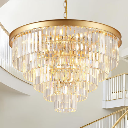 A AXILIXI Large Crystal Chandeliers