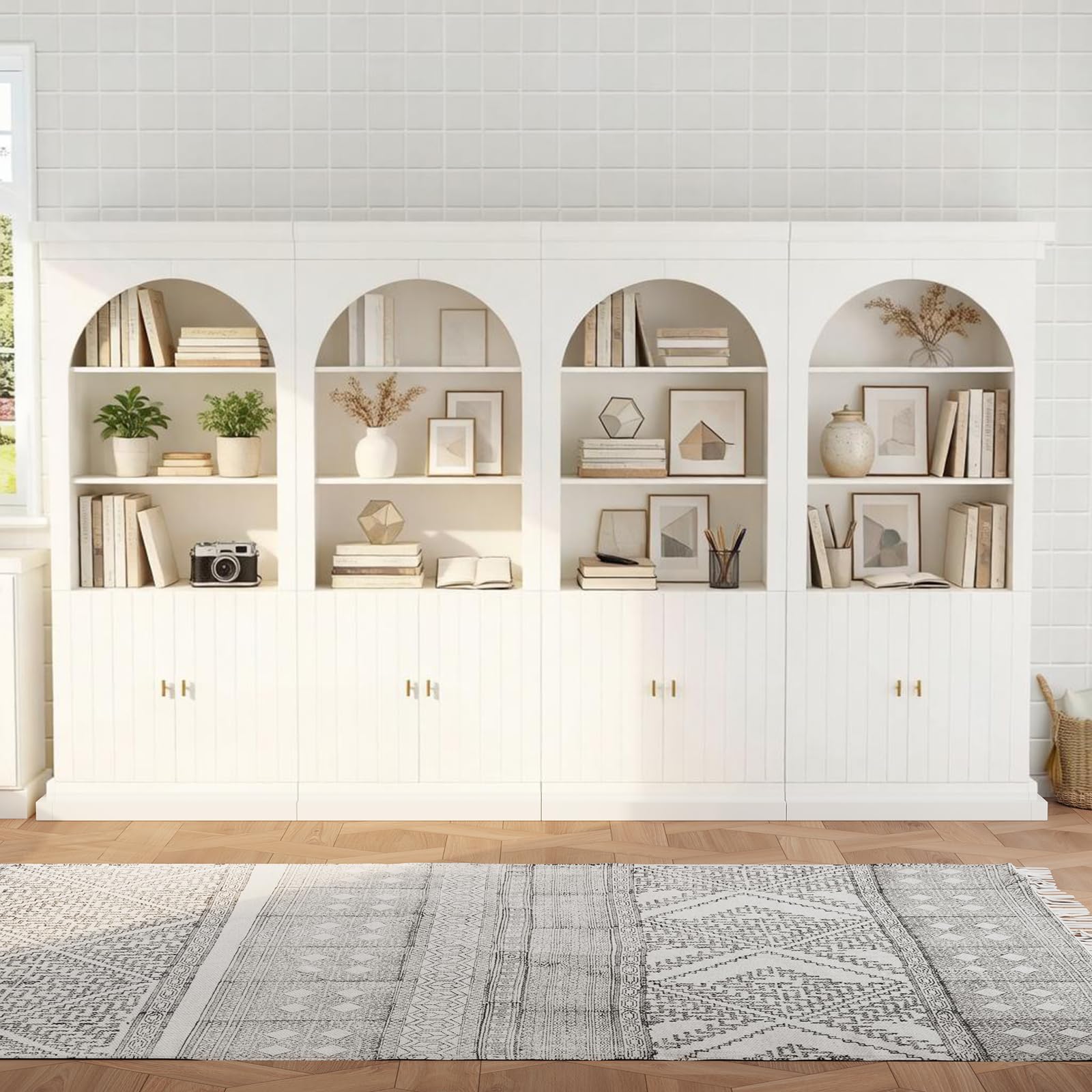 Lynsunix 71" Modern Tall Bookcase, Display and Storage Cabinet-PO(260409)