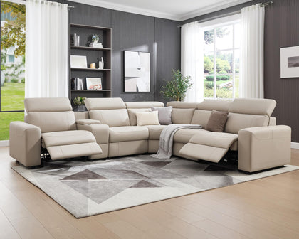Oversized Power Reclining Sofa with Console & Dual Recliners