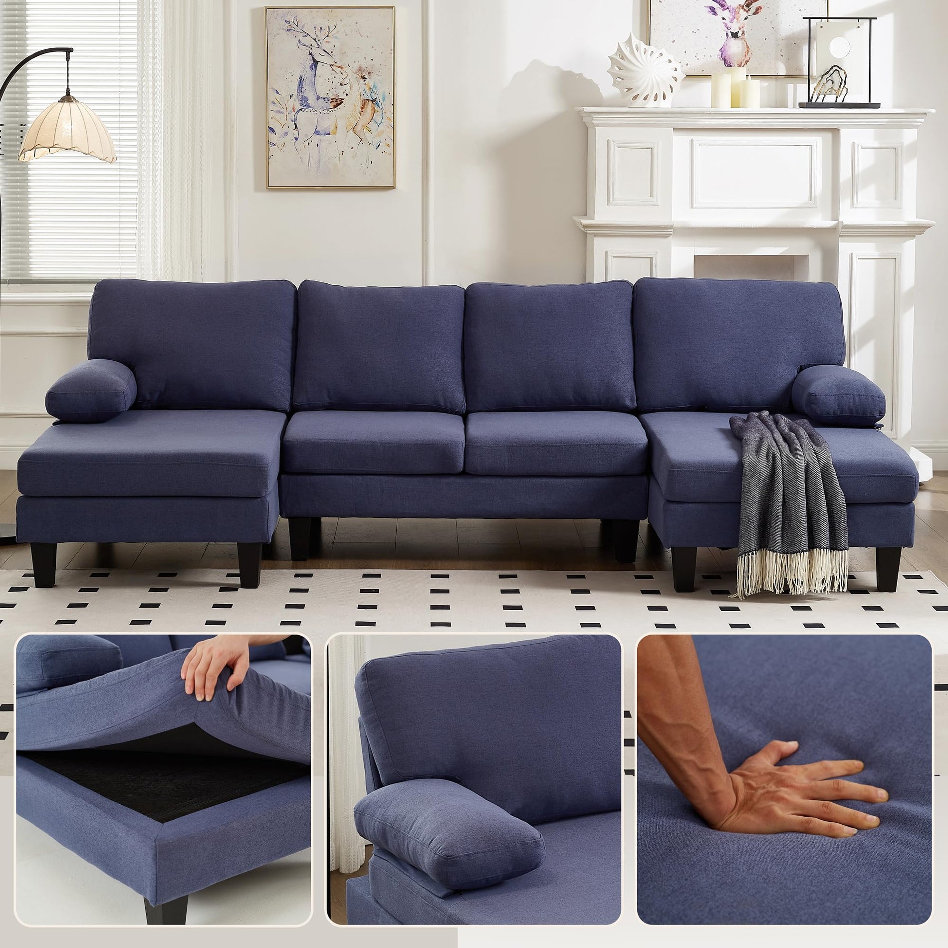 N NOORDENIYA U Shaped Sectional Couches for Living Room