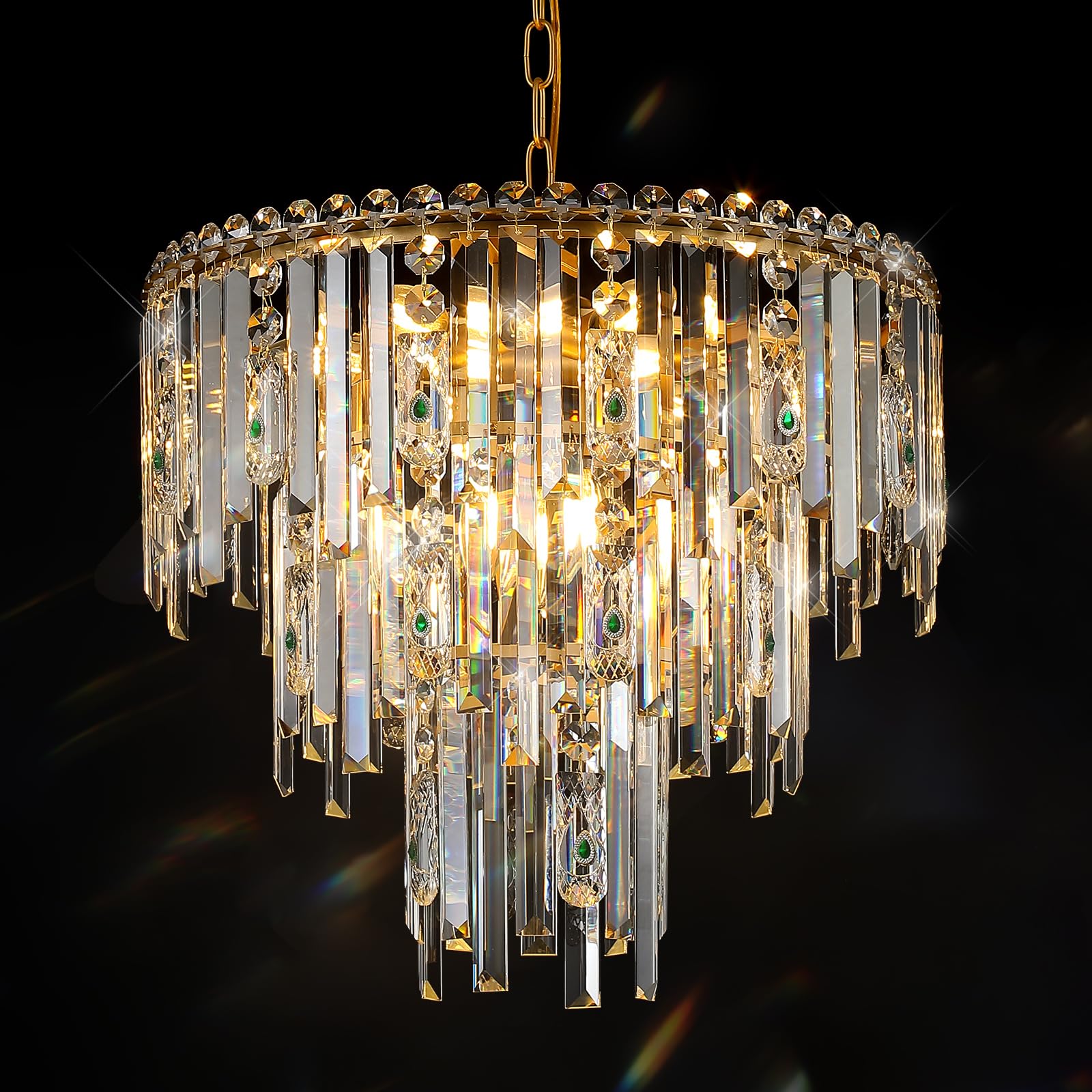 A AXILIXI Large Crystal Chandeliers