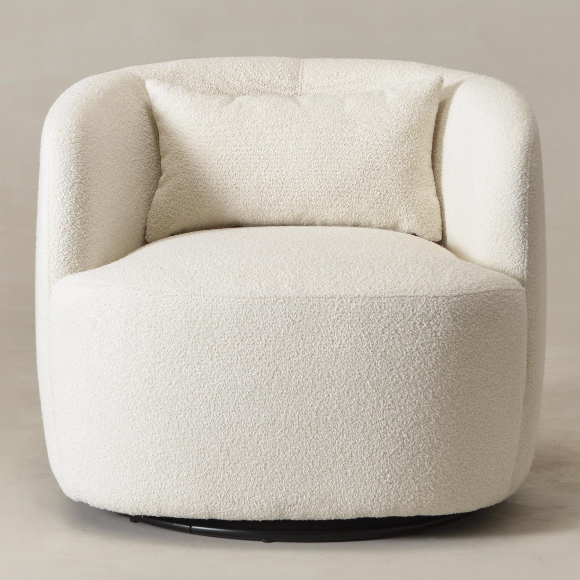 Bouclé Swivel Barrel Chairs Set of 2