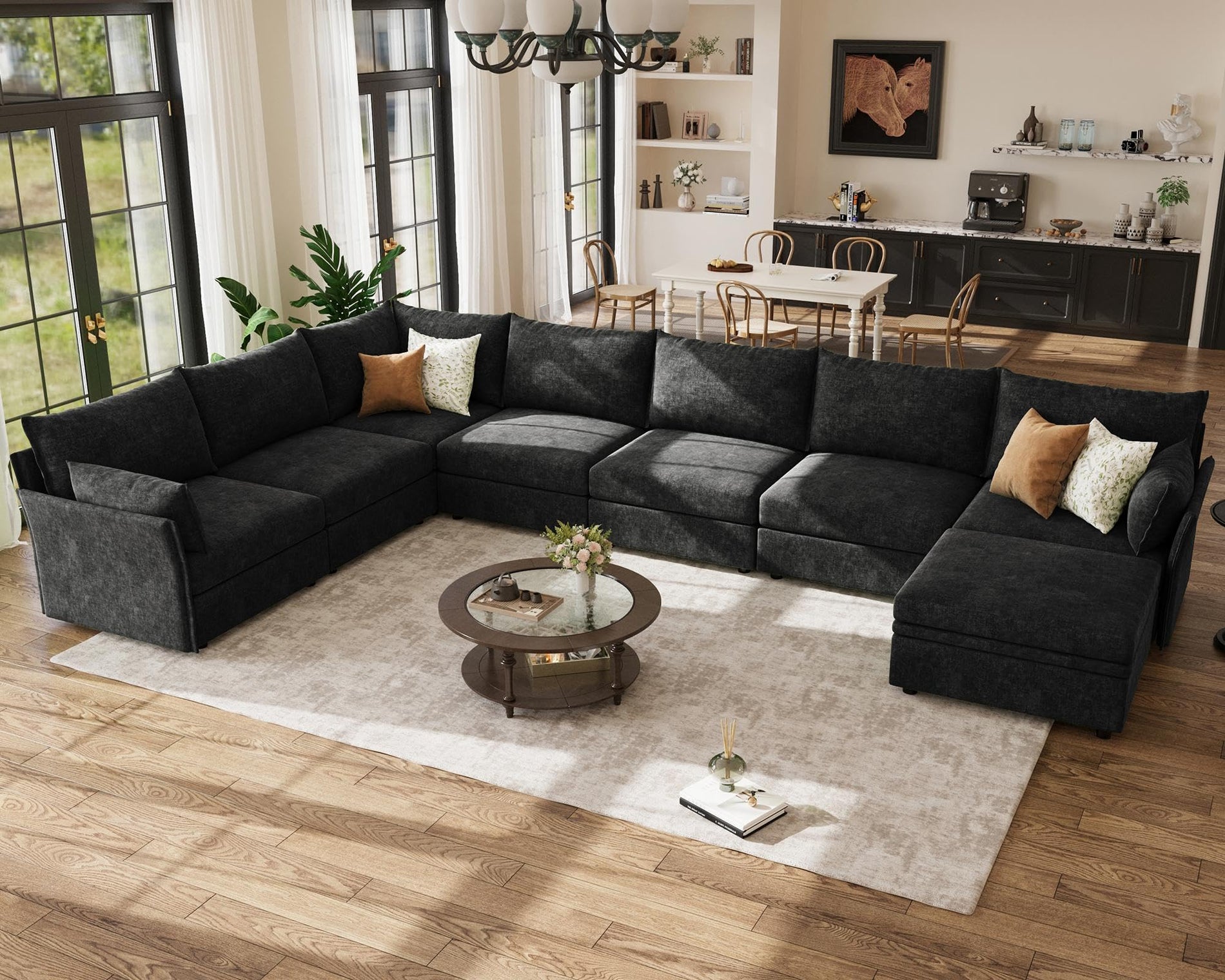 ABCASA Oversized Modular Sectional Sofa CouchSet