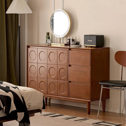 YESWOOD Mid-Century Modern Sideboard Buffet Cabinet with 3 Drawers & 2 Doors