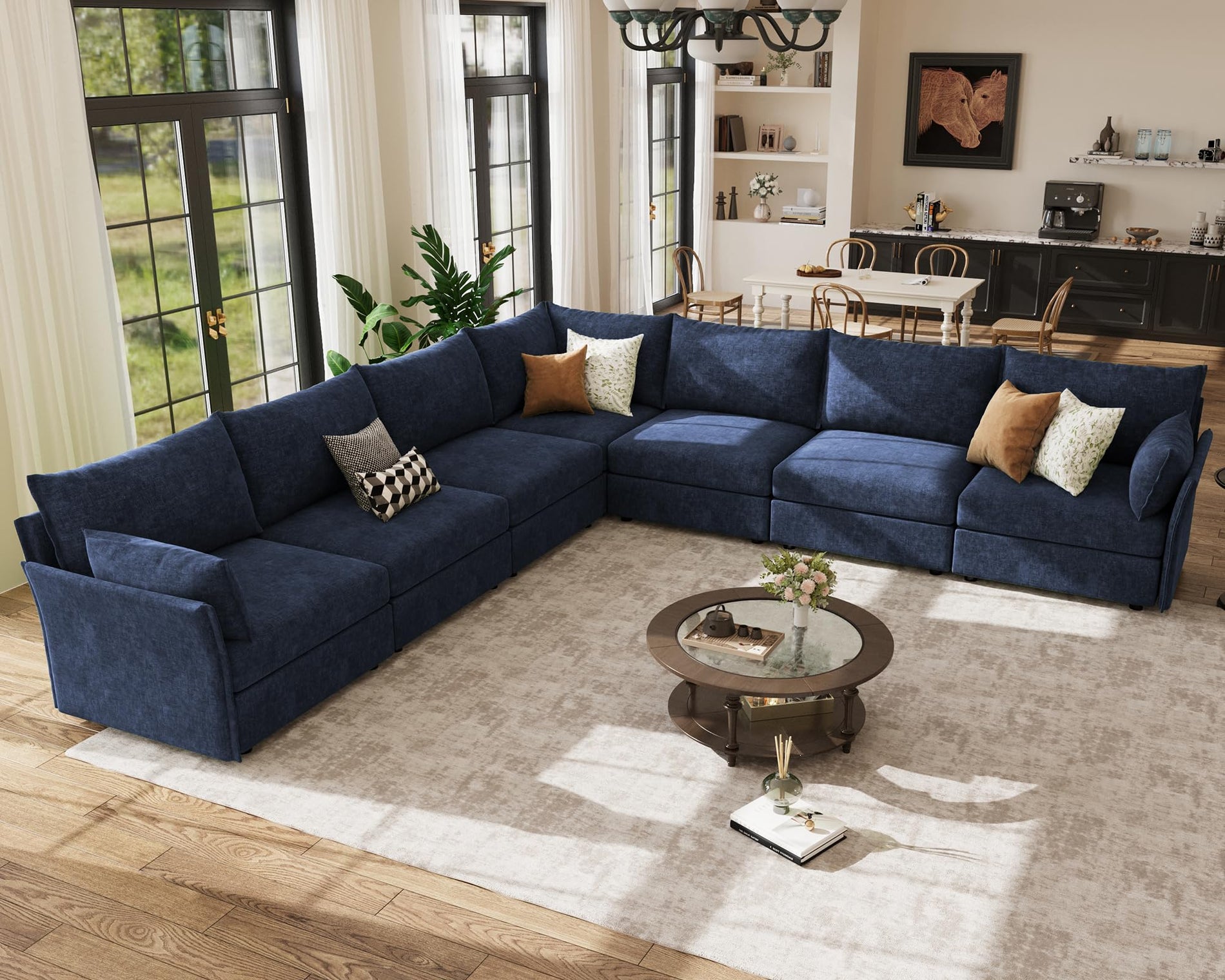 ABCASA Oversized Modular Sectional Sofa CouchSet