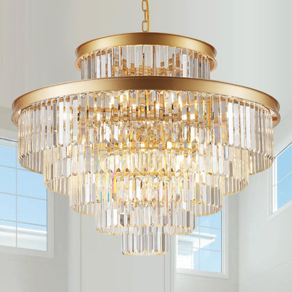 A AXILIXI Large Crystal Chandeliers